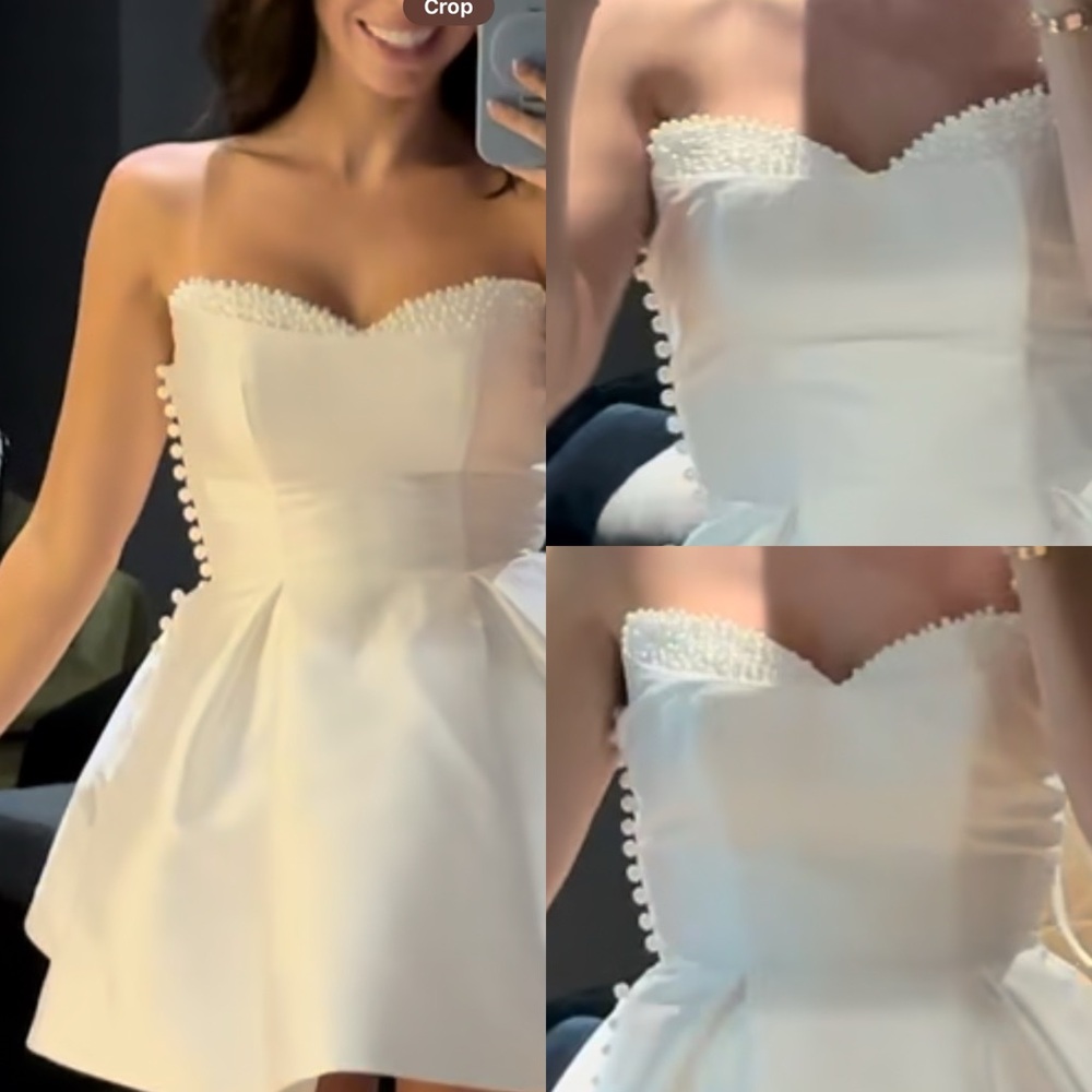 Custom Aston bridal mini dress